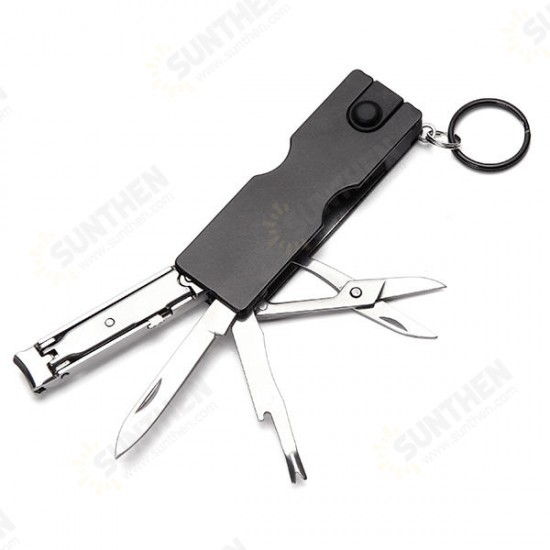 8 in 1 Multitool Manicure Tool Nail Clippers Keyring Accessories Nail File Cleaner LED Flashlight