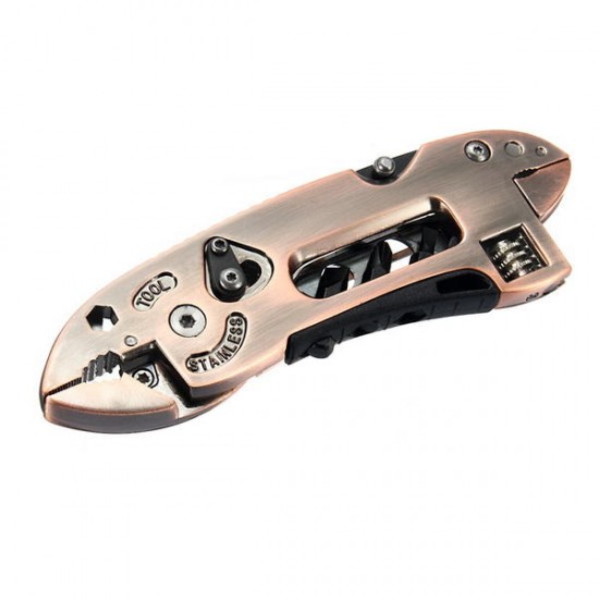 Bronzed Multitool Adjustable Wrench Jaw+Screwdriver+Pliers Multitool Set