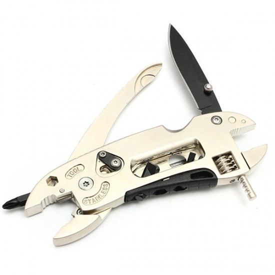 Golden Multitool Adjustable Wrench Jaw+Screwdriver+Pliers Multitool Set
