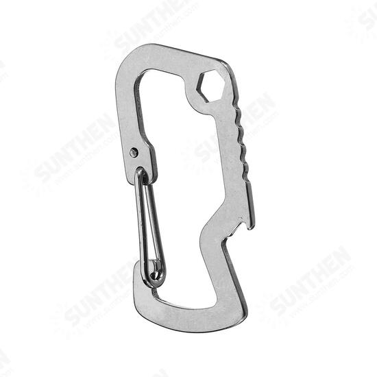 Mini Horned Shark D Shape Bottle Opener Lock Fast Hanging Stainless Steel Multifunctional EDC Tools