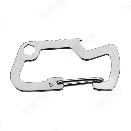 Mini Horned Shark D Shape Bottle Opener Lock Fast Hanging Stainless Steel Multifunctional EDC Tools