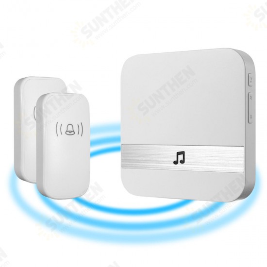 300M Waterproof LED Wireless Doorbell 52 Songs Chime Door Bell SOS EU/US/UK Plug