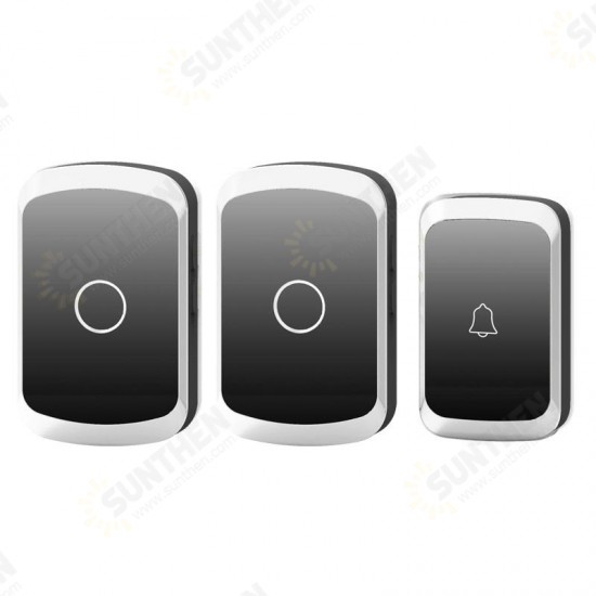 A20 Wireless Music Doorbell Waterproof AC 110-220V 300M Remote Door Bell 1 Button 2 Receivers