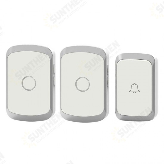 A20 Wireless Music Doorbell Waterproof AC 110-220V 300M Remote Door Bell 1 Button 2 Receivers