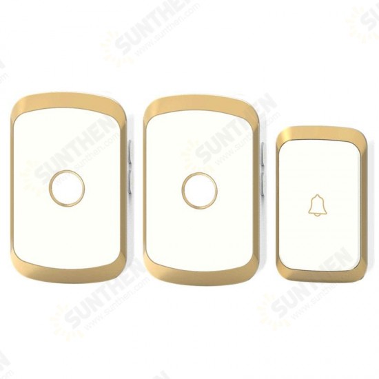 A20 Wireless Music Doorbell Waterproof AC 110-220V 300M Remote Door Bell 1 Button 2 Receivers