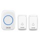 A60 Waterproof Wireless Music Doorbell LED Light Battery 300M Remote Home Cordless Call Bell 58 Chime 2 Button 1 Receiver