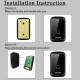 A60 Waterproof Wireless Music Doorbell LED Light Battery 300M Remote Home Cordless Call Bell 58 Chime 1 Button 2 Receiver