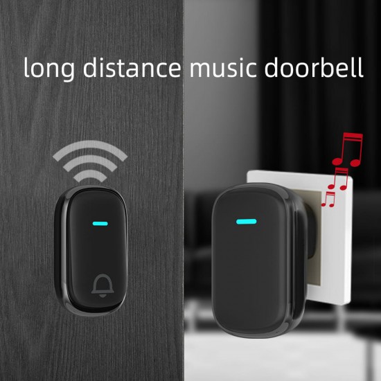 HD15 433Mhz LED Indicator Wireless Doorbell Waterproof Music Door Bell Home 38 Songs Door Ring AC 110V-230V