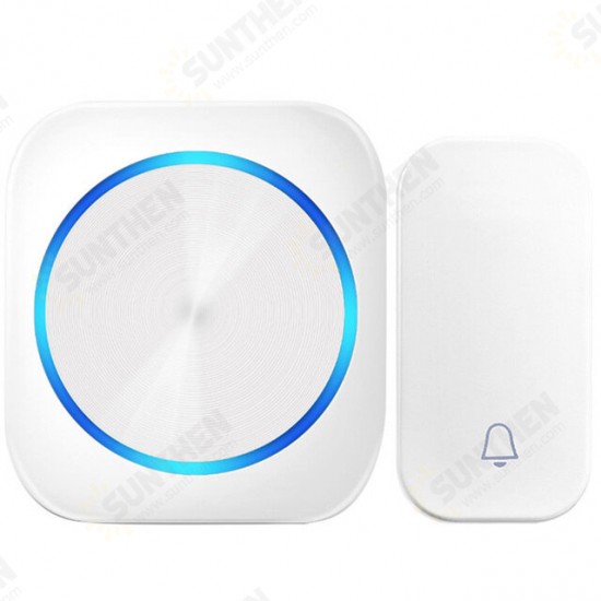 M688 Self-powered Wireless DoorBell Door Bell Ring Chime Call Night Light No Battery Waterproof 150M White