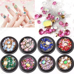 1 Bottle Diamonds Nails Sticker Colorful Beads Crystal Nail Art Decorations 1 Bottle Diamonds Nails Sticker Colorful Beads Crystal Nail Art Decorations