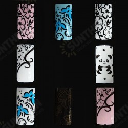 100pcs Flower Panda Pattern Half False DIY Nail Art Tips 100pcs Flower Panda Pattern Half False DIY Nail Art Tips