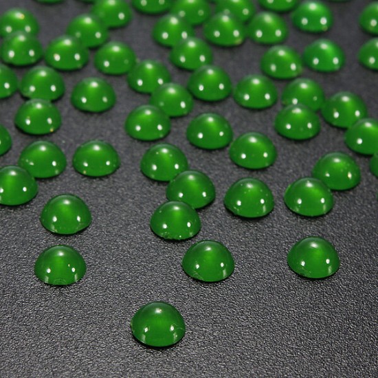 100pcs Half Round Pearl Bead Nail Art Tips 3D Gems Decoration 5mm