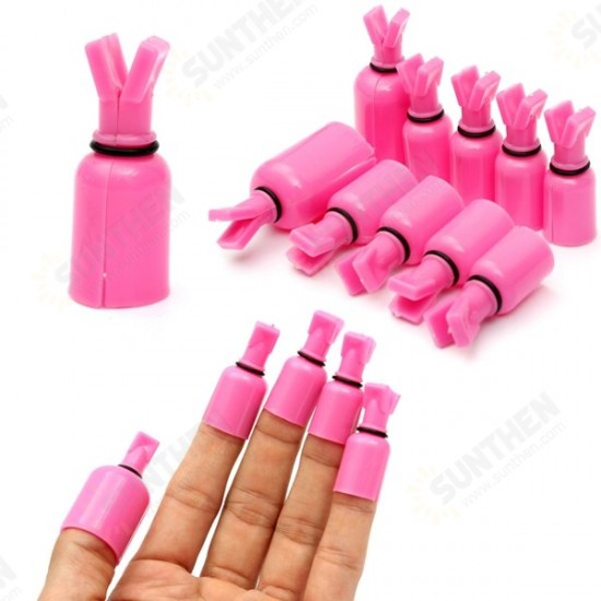 10Pcs Plastic Soak Off UV Gel Polish Remover Wrap Cap Clip Tool