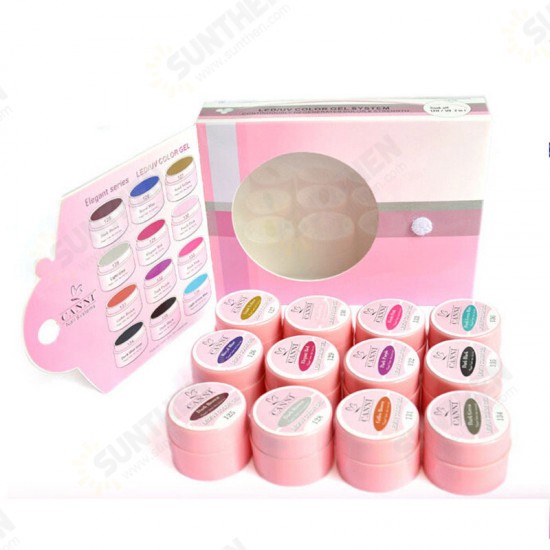 12 Pure Colors Nail Art UV Gel Polish Builder Extension Manicure Kit