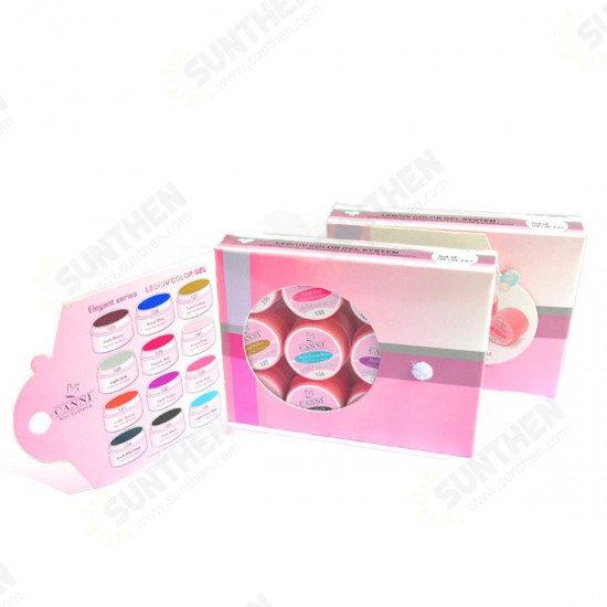 12 Pure Colors Nail Art UV Gel Polish Builder Extension Manicure Kit