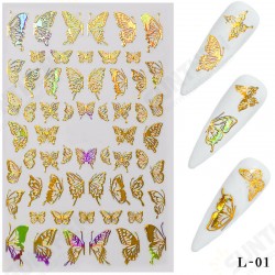 3D Holographic Nail Art Stickers Colorful DIY Butterfly Nail Transfer Decals 3D Holographic Nail Art Stickers Colorful DIY Butterfly Nail Transfer Decals