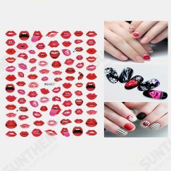 3D Nail Art Stickers Heart Colorful Red Lip Nail Transfer Decals Valentine's Day Tips 3D Nail Art Stickers Heart Colorful Red Lip Nail Transfer Decals Valentine's Day Tips
