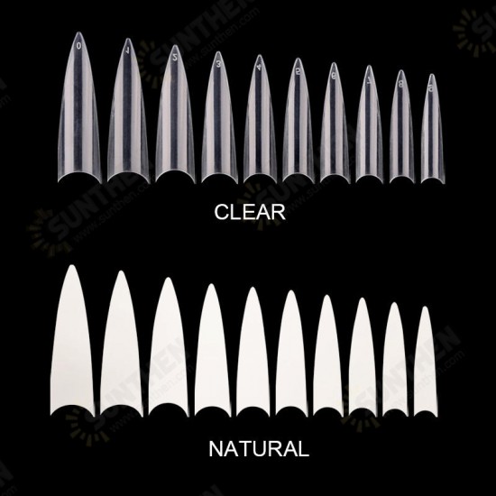 600 Pcs Long Stiletto Artificial False Nail Tips