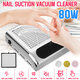 80W Nail Dust Suction Collector Fan Vacuum Cleaner Manicure Machine Tools Nail Dust Collector Nail Gel Vacuum Remover Device