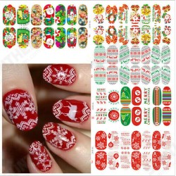 Christmas Nail Art Decoration Transfer Manicure Tips Decal Stickers Christmas Nail Art Decoration Transfer Manicure Tips Decal Stickers