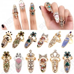 Unique style Crystal Rings Nail Rings Chic Knuckle Rings New Fashion Jewelry for Women Vogue Nail Decoration Unique style Crystal Rings Nail Rings Chic Knuckle Rings New Fashion Jewelry for Women Vogue Nail Decoration