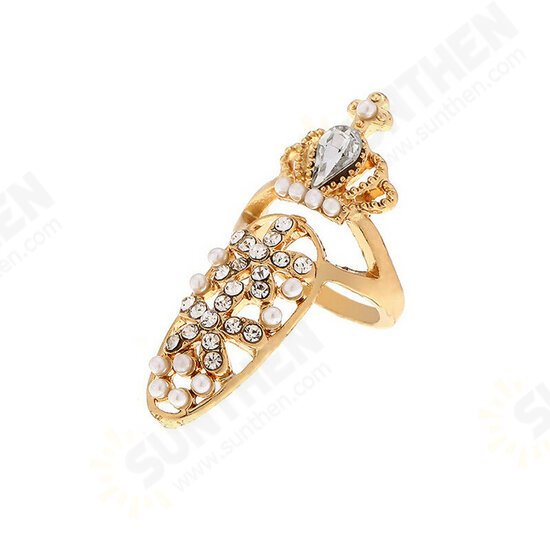 Unique style Crystal Rings Nail Rings Chic Knuckle Rings New Fashion Jewelry for Women Vogue Nail Decoration