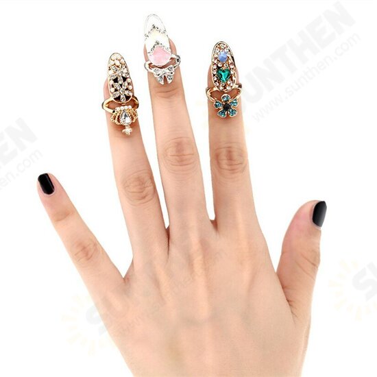 Unique style Crystal Rings Nail Rings Chic Knuckle Rings New Fashion Jewelry for Women Vogue Nail Decoration Unique style Crystal Rings Nail Rings Chic Knuckle Rings New Fashion Jewelry for Women Vogue Nail Decoration
