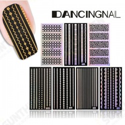 Water Transfer Gold Silver Strip Leopard Print Nail Art Sticker Decal Decoration Water Transfer Gold Silver Strip Leopard Print Nail Art Sticker Decal Decoration