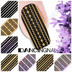Water Transfer Gold Silver Strip Leopard Print Nail Art Sticker Decal Decoration Water Transfer Gold Silver Strip Leopard Print Nail Art Sticker Decal Decoration