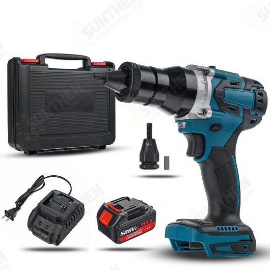 21V 2 Gears Electric Nail Guns Brushess Cordless Rivet Riveter Automatic Riveting Guns Blind Riveter