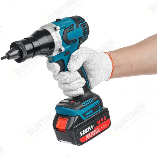 21V 2 Gears Electric Nail Guns Brushess Cordless Rivet Riveter Automatic Riveting Guns Blind Riveter