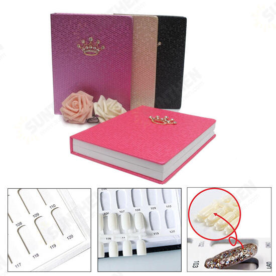 120 Colors Nail Gel Color Card Chart Polish Display Box Blank Book Panels Inlaid Snap Acrylic Tips