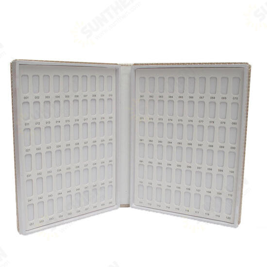 120 Colors Nail Gel Color Card Chart Polish Display Box Blank Book Panels Inlaid Snap Acrylic Tips