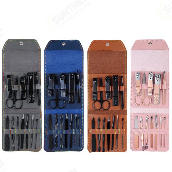 12PCS Stainless Steel Pedicure Nail Clipper Set Professional Manicure Beauty Tools Kit Cuticle Eagle Hook Tweezer