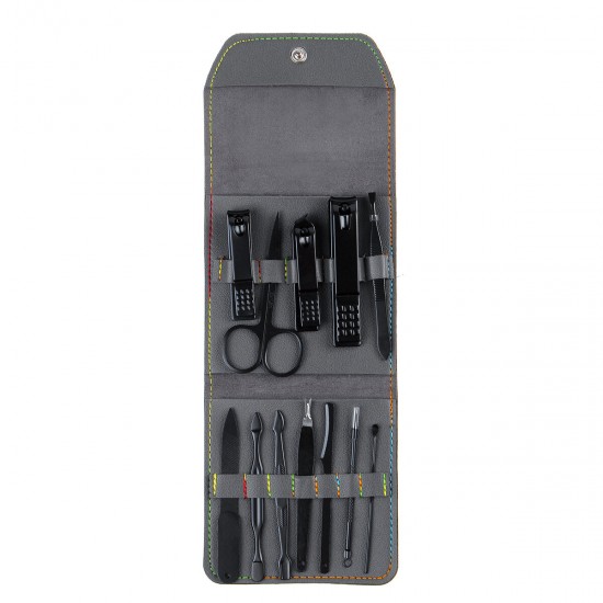 12PCS Stainless Steel Pedicure Nail Clipper Set Professional Manicure Beauty Tools Kit Cuticle Eagle Hook Tweezer