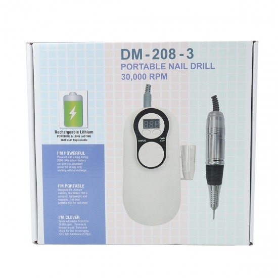 30000 RPM Electric Nail Drill Machine Polishing Tools Grinder Rechargeable UV Gel Remover 100-120V