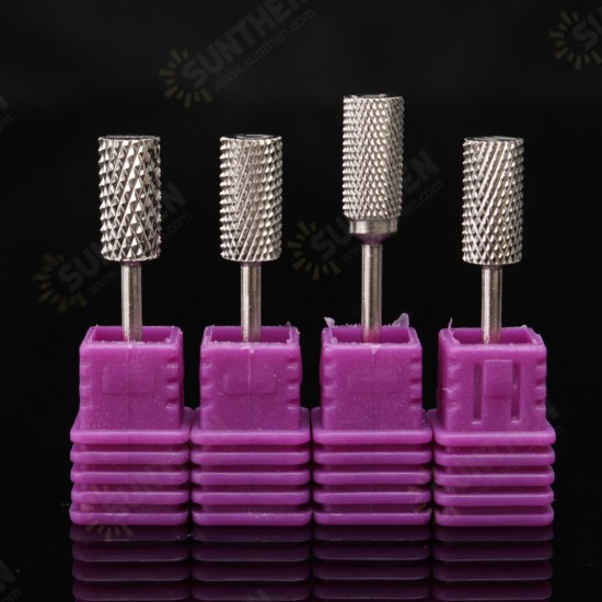 4pcs Electric Carbide Nail File Drill Bits Kit Polish Cylindrical Manicure Tools