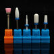 5pcs Ceramic Nail Drill Bit Set Smooth Tapered Brush Rotary File Cuticle Manicure Pedicure Salon Kit