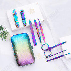 8pcs Rainbow Stainless Steel Nail Clippers Set Professional Scissors Suit With Box Trimmer Grooming Manicure Cutter Kits 8pcs Rainbow Stainless Steel Nail Clippers Set Professional Scissors Suit With Box Trimmer Grooming Manicure Cutter Kits