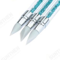 Dual-head Silicone Pen Kit Nail Art Brush Mirror Powder Applier 3D Flower DIY Design Manicure Tools Dual-head Silicone Pen Kit Nail Art Brush Mirror Powder Applier 3D Flower DIY Design Manicure Tools