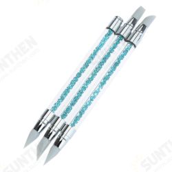 Dual-head Silicone Pen Kit Nail Art Brush Mirror Powder Applier 3D Flower DIY Design Manicure Tools Dual-head Silicone Pen Kit Nail Art Brush Mirror Powder Applier 3D Flower DIY Design Manicure Tools