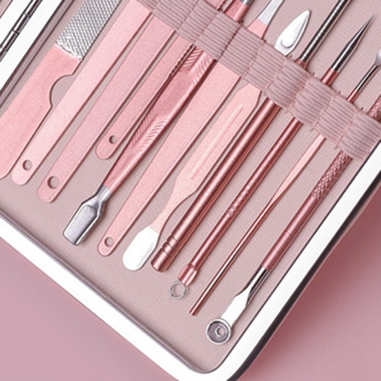 Professional Stainless Steel Manicure Tools Pink Olecranon Nail Scissors Nail Clipper Tool Set