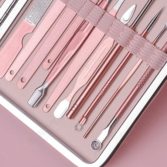 Professional Stainless Steel Manicure Tools Pink Olecranon Nail Scissors Nail Clipper Tool Set