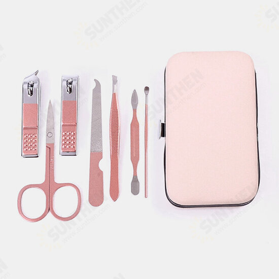 Professional Stainless Steel Manicure Tools Pink Olecranon Nail Scissors Nail Clipper Tool Set