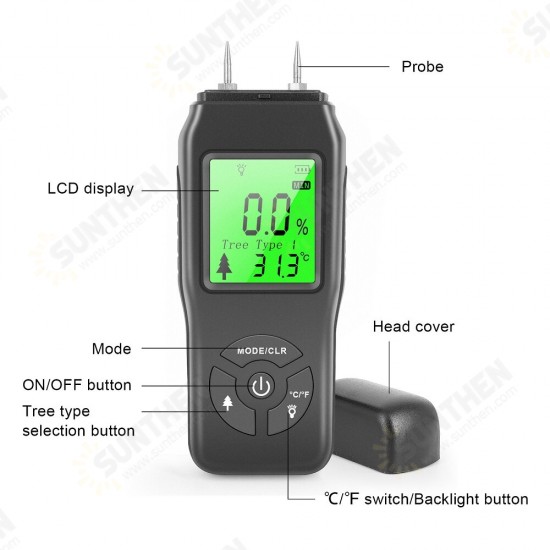 0~70%RH LCD Display Digital Hygrometer Digital Wood Moisture Meter for Plywood Wood