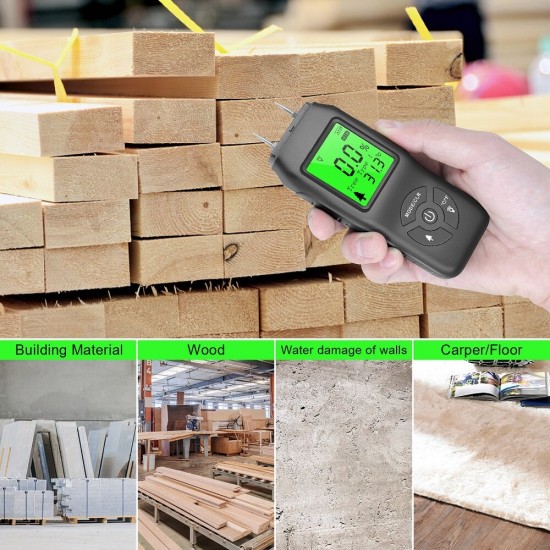 0~70%RH LCD Display Digital Hygrometer Digital Wood Moisture Meter for Plywood Wood