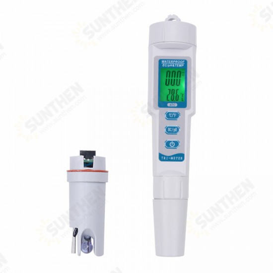 3 in 1 PH-983 EC PH Water Quality Tester Pen Backlight Digital PH Meter Probe for Aquarium Swimming Pool Laboratory