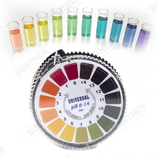 5M PH0-14/1-14 Universal PH Test Strips Roll Indicator Paper Tester Dispenser Color Chart