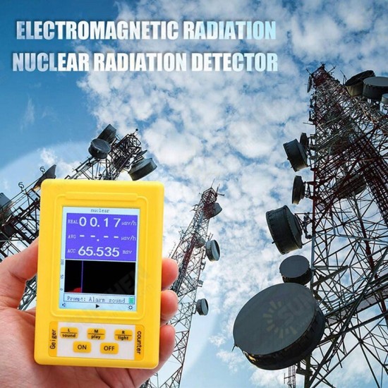 BR-9C 2-In-1 Handheld Portable Digital Display Electromagnetic Radiation Nuclear Radiation Detector Geiger Counter Full-Function