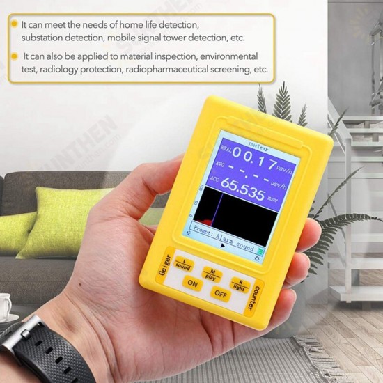 BR-9C 2-In-1 Handheld Portable Digital Display Electromagnetic Radiation Nuclear Radiation Detector Geiger Counter Full-Function